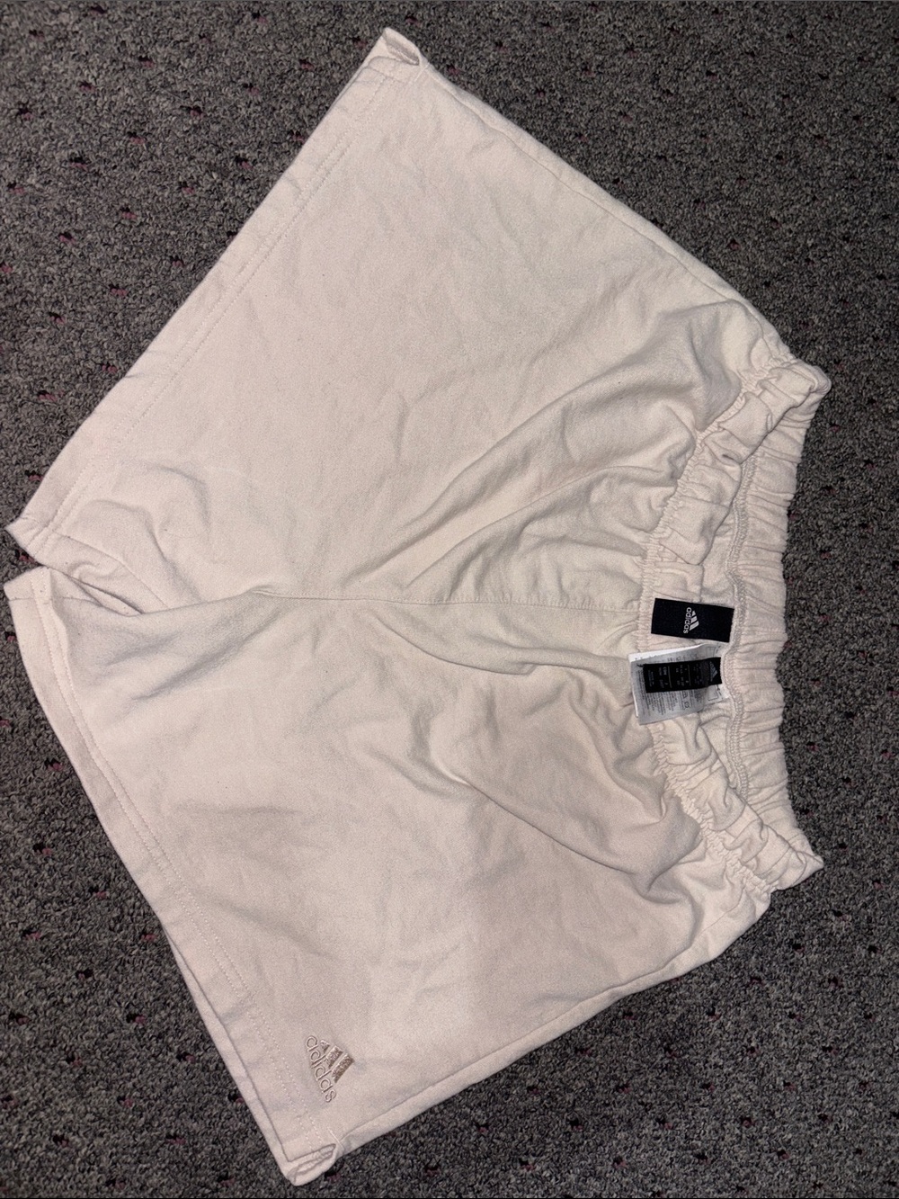 adidas Women's Off-White Terry Athletic Pull-On Shorts